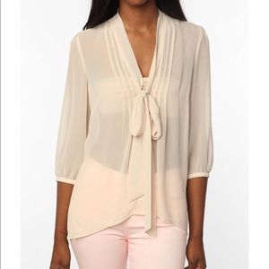 Chiffon tie-neck tunic